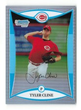 2008 Bowman Draft Picks Tyler Cline #BDPP62 Chrome Prospects Refractors