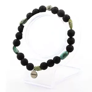 Armband Türkis Afrikanischer aus Afrika + Perlen Lava 8 Mm. Made IN Frankreich - Bild 1 von 7