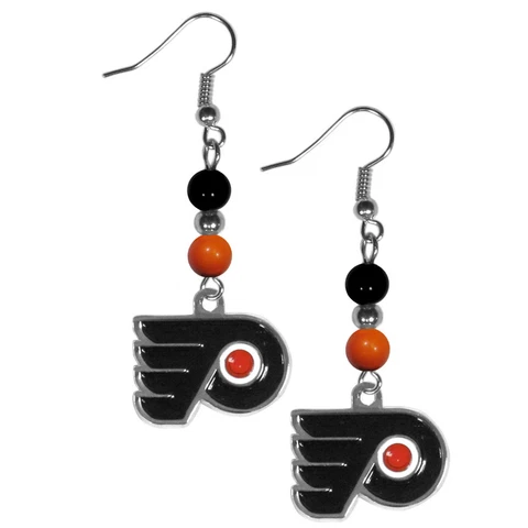Philadelphia Flyers Dangle Earrings (Fan Bead) NHL Licensed Hockey Jewelry Cover