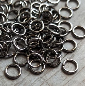 20 Jump Rings Gunmetal Color O Connectors 6mm Jewelry Dark Silver Bulk Lot Set - Picture 1 of 5