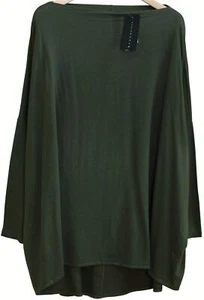 Bryn Walker NWT Green DIMITRI TUNIC French Terry OVERSIZE Top SZ L $170 Erbette - Picture 1 of 6