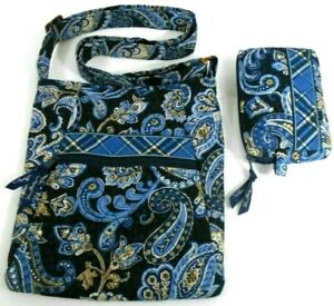 2-PC LOT VERA BRADLEY WINDSOR BLUE HIPSTER CROSSBODY AND MATCHING COSMETIC PURSE
