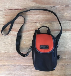 Eddie Bauer Black Orange Hip Pack Shoulder Strap Camera Case Bag Crossbody - Picture 1 of 6