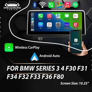 10.25" INALÁMBRICO APPLE CARPLAY ANDROID AUTO PARA BMW SERIE 3 4 F30-F34 F36 F80 - Imagen 1 de 4