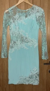 Forever Unique 'Myrtle' Sheer Lace Panels Applique Trims Shift Dress UK10 £330 - Picture 1 of 22