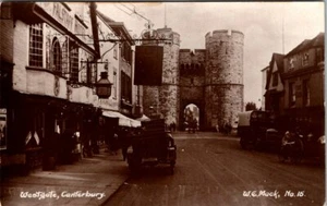 WESTGATE CANTERBURY ENGLAND UK STREET SCENE OLD REAL PHOTO POSTCARD - Picture 1 of 2