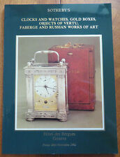 SOTHEBY'S CLOCKS AND WATCHES, GOLD BOXES, OBJECTS OF VERTU, FABERGE...(1982)