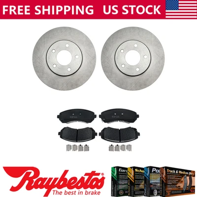 Front Brake Rotors + Metallic Brake Pads Set For 2002-2004 Chevrolet Venture - Image 1 of 4
