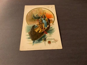 John Winsch ~ Thanksgiving Greeting - Native Americans Turkey Hunt 1914 Postcard - Picture 1 of 2