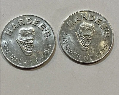 Vintage Hardees Restaurant Fun Machine Coins for Prises & Food 1970s/80s - Image 1 of 2
