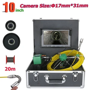 20M 17mm Industrial Pipe Sewer Inspection Video Camera IP68 1000TVL Camera 8LEDs - Picture 1 of 10