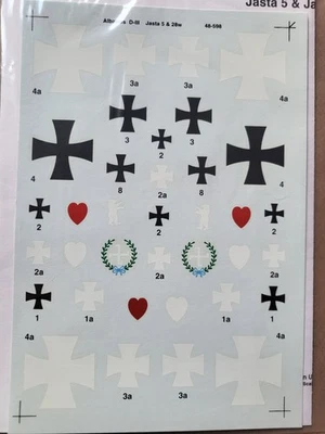 CALCOMANÍAS SUPER ESCALA 1/48 ALBATROS D-III JASTA 5 & JASTA 28W 48-598 Foto 1 de 4