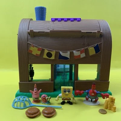 JUEGO FIGURAS FISHER PRICE IMAGINEXT BOB ESPONJA PANTALONES CUADRADOS KRUSTY KRAB KASTLE Foto 1 de 4