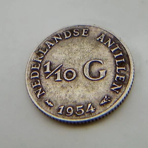 ๐ณ๐ฑ Netherlands Antilles โ
Gulden - Juliana 1954. Firstyear Silver coin. E108# - Picture 1 of 3