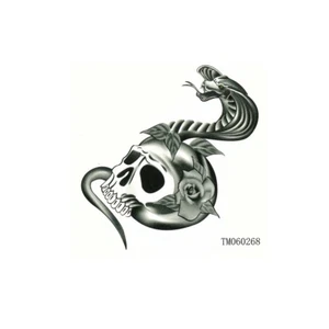 Temporäres Tattoo Totenkopf Schlange Design Temporary Körperkunst Klebetattoo - Picture 1 of 2