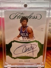 2016-17 Panini Flawless JOEL EMBIID Premium Ink Auto /5 Emerald