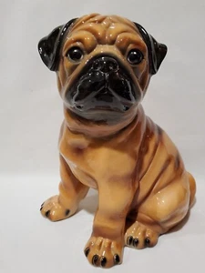 12 Zoll handbemalte Mops Hund Keramik Statue Figur Made in Italy - Bild 1 von 9