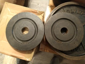 YORK BARBELL Vintage Rare MILLED Olympic Weight Plates 25 LB x2 (50 LBs Total)🔥 - Picture 1 of 9