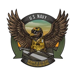 Calcomanía de compañero de contramaestre de aviación de la Marina de los Estados Unidos - Calcomanía de director de aeronaves - Pegatina de 4" - Imagen 1 de 2