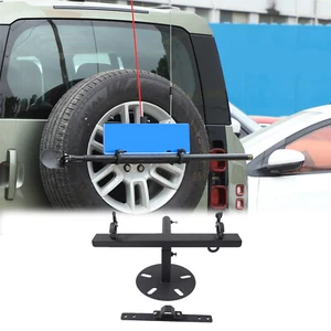 Rear Spare Tire License Plate Bracket Flag Holder For Land Rover Defender 20-23 - Picture 1 of 13