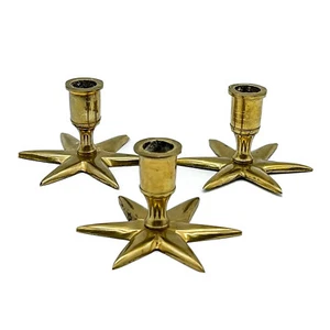 3x Vintage Messing Stern Kerzenhalter Kerzenständer für Stabkerzen 6x3,5cm - Bild 1 von 11