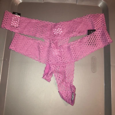Lote de 2 Bragas Tanga Rosa Abby Malla Frederick's Of Hollywood NUEVO CON ETIQUETAS Rosa Foto 1 de 3