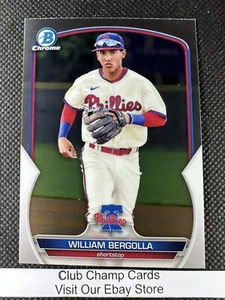 2023 #BCP-67 William Bergolla Bowman Chrome Baseball Philadelphia Phillies - Picture 1 of 2