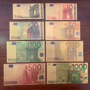 5 bis 1000 Euro/Souvenier Banknoten/Gold Plated - Bild 1 von 6