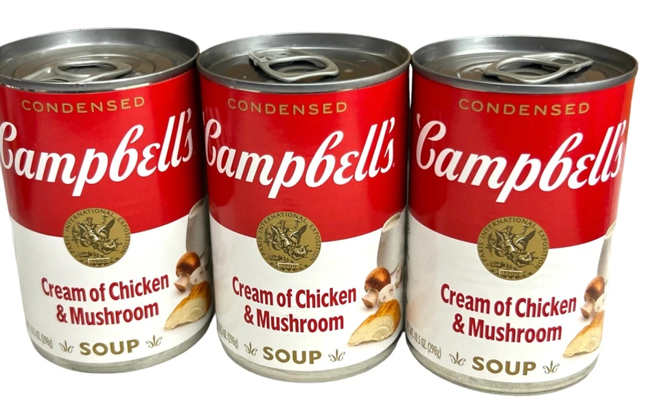 Campbell's Cream of Chicken & Mushroom Condensed Soup 10.5 Oz 3 Cans Campbells