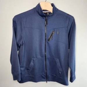 Maglione Spyder Active uomo taglia XXL blu full zip outdoor finto collo atletico - Foto 1 di 10