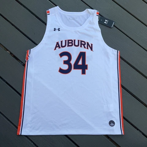 Men's Under Armour White Auburn Tigers #34 Replica Basketball Jersey XL Cover