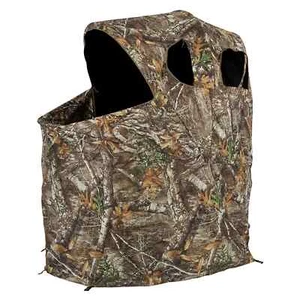 AMEBL2004 1 Person Deluxe Folding Hunting Camouflage Tent Chair Blind - Picture 1 of 2
