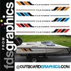 Pair of Fletcher speedboat hull decals - custom colours available FREE DELIVERY