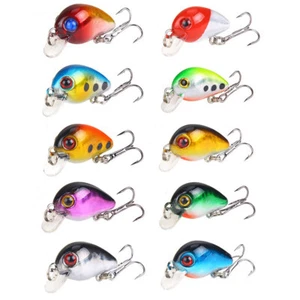 10pcs Mini Crankbait Fishing Lure 3cm 1.6g Floating Wobbler for Trout Perch Bass - Photo 1/12
