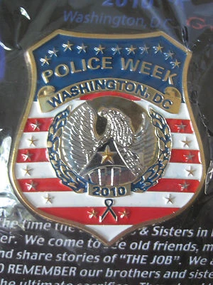 POLICE WEEK 2010 WASHINGTON DC BADGE PIN - MADE BY GUNZ - NEW - Image 1 of 2