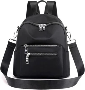 Women's Mini Backpack Purse Fashion Rucksack Daypack Small Shoulder Bag Black - Picture 1 of 6