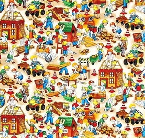 Kinder Stoff Building Meterware Baumwolle Kinderstoffe Patchworkstoffe Patchwork - Bild 1 von 2