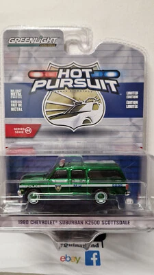 Greenlight Hot Pursuit serie 46 green Chase 1990 Chevrolet suburban K2500 (NG37) - Immagine 1 di 4
