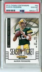 2014 Panini Contenders #63 Aaron Rodgers PSA 10 Gem Mint Green Bay Packers - Picture 1 of 2