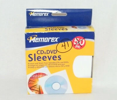 Nuevo paquete abierto Memorex de 41 fundas de almacenamiento blancas para CD/DVD Foto 1 de 4