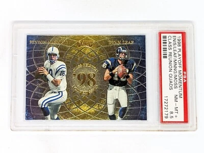 1998 Playoff Momentum Quads Peyton Manning Randy Moss PSA 8.5 Rookie RC HOF - Image 1 of 2
