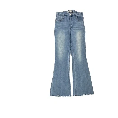 Почти знаменитый необработанный кромки Flare назад галстук женщин размер 9 синий джинсовой ткани джинсы - Изображение 1 из 4