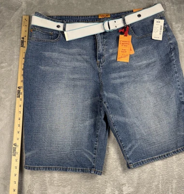 Pantalones de mezclilla capri Zana Di ZD para mujer talla 26 azul con cinturón nuevos con etiquetas nuevos Foto 1 de 4