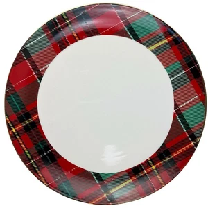 Robert Stanley Tartan Karo Essteller Set 6 Weihnachten Preppy Keramik 10,5" - Bild 1 von 23