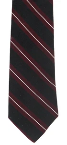 M. Sussex LTD. London Tie 100% All Silk Burgundy, Black, Metallic Sliver Strip - Picture 1 of 5