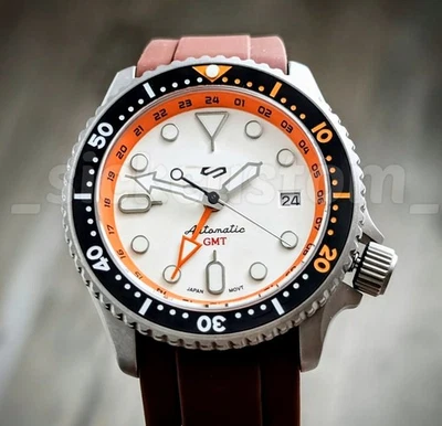 Buzo Completo Automático Titanio GMT Blanco Naranja 42mm Mod NH34A 24 Joyas ZAFIRO Foto 1 de 4