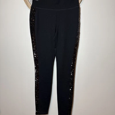 I.n.c. International Concepts Women's Sequined Stripe Skinny Pants Black 4 NWT  - Image 1 of 4