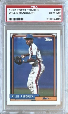1992 TOPPS TRADED NO90T УИЛЛИ РЭНДОЛЬФ PSA 10 ДРАГОЦЕННЫХ КАМНЕЙ MT METS - Изображение 1 из 2