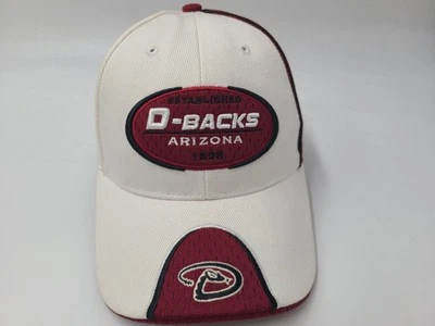 Vintage Arizona Diamondbacks Twins Enterprise Adjustable Hat Cap MLB White Red - Image 1 of 4