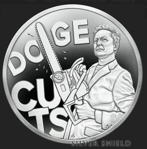 2025 DOGE CUTS Silver Shield 1 oz PP, NUR 355 geprägt! #188-190 RAR - Bild 1 von 4